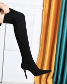 Wind in winter fashion, simple boots, ultra -high -heeled velvet pointed feet, thin knee boots