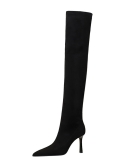 Wind in winter fashion, simple boots, ultra -high -heeled velvet pointed feet, thin knee boots