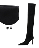 Wind in winter fashion, simple boots, ultra -high -heeled velvet pointed feet, thin knee boots