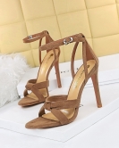 Summer sexy nightclub shows thin heels women's shoes ultra -high heel velvet, open -toed, sandals with sandals