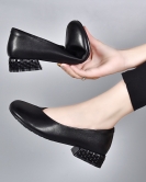 Shoes Female Qiu Yuan Bao Light Platform Shoes Single Shoes soft soles Soft -faced grandma shoes leather lazy shoes