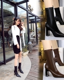 Fashionable thin boots metal thick heel pointed pointed sexy nightclub show thin winter boots