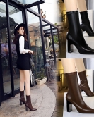 Fashionable thin boots metal thick heel pointed pointed sexy nightclub show thin winter boots