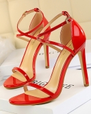 Wind Fashion Banquet Women's Shoes Ultra -heels Fine Land Pacific Cross -Betlated Sexy Night Shooting Sandals