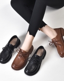 Casual shoes spring British wind lace -up -heeled upper layer cowhide, one shoe, two leather shoes