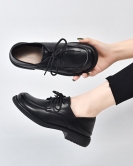 Casual shoes spring British wind lace -up -heeled upper layer cowhide, one shoe, two leather shoes