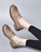 Flat -bottomed shoes Women's spring basic style set of light mouth single shoes four seasons shoes college style leather shoes