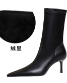 Retro Wind Winter Fashion and Simple Headpiece Species Slim Banquet Banquet Women Boot Boots