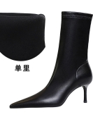 Retro Wind Winter Fashion and Simple Headpiece Species Slim Banquet Banquet Women Boot Boots