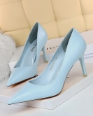 Fashionable Simple Women's Shoes Short high -heeled shoes Squad Ultra -heel shallow pointed sexy single shoes