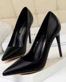 Fashionable Simple Women's Shoes Short high -heeled shoes Squad Ultra -heel shallow pointed sexy single shoes