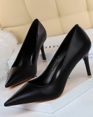 Fashionable Simple Women's Shoes Short high -heeled shoes Squad Ultra -heel shallow pointed sexy single shoes