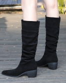 Retro Wind Knight Boots Winter Fashion Women's Boots Rough Head Poopline Wiring High Boots