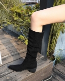 Retro Wind Knight Boots Winter Fashion Women's Boots Rough Head Poopline Wiring High Boots