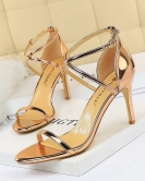 Fashion sexy nightclub shows thin summer high -heeled shoe fine heel hollowed out cross -out with sandals