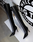 Fashionable, simple and fine heel pointed winter sexy nightclub show thin and knee boots