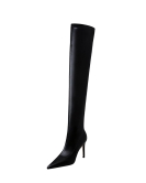 Fashionable, simple and fine heel pointed winter sexy nightclub show thin and knee boots