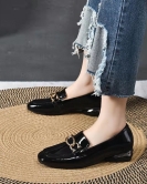 Small leather shoes female spring season, Yinglunfeng leisure flat, single toe layer cowhide leather light mouth flat flat shoes