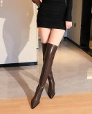 Fashion, simple thick heel high -heeled pointed sexy night shop trimming skinny legs over -the -knee boots long boots