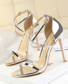 Formally fashion sexy nightclub exposed metal induction with thin heels high heel sandals women high heels