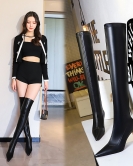 Fashion and sexy nightclub is thin, simple long boots, fine heel high heels, high -heeled tips, legs over the knee long