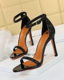 Fashion sexy nightclub Summer high heels fine heel shining sequins with sandals with sandals