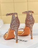 Fashion sexy nightclub Summer high heels fine heel shining sequins with sandals with sandals