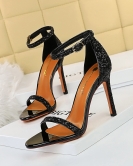 Fashion sexy nightclub Summer high heels fine heel shining sequins with sandals with sandals