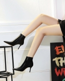 Fashionable Simple Slim Boot Symposium High -Hee Sexy Night Stores Slim Boots and Nude Boots