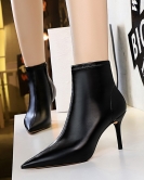 Fashionable Simple Slim Boot Symposium High -Hee Sexy Night Stores Slim Boots and Nude Boots