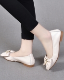 Polygonal flat shoes Women's shoes spring and summer bows light mouth single shoes soft bottom soft sole lazy shoes fairy shoes