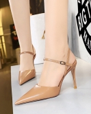 Retro Fashion Simple Summer Summer High Heel Symnomable High Heel Shallow Polaries Hollow Hollow Words Women Loldfoot