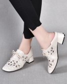 Spring and summer women's upper upper berry layer sheepskin hollow sun flower lace women's shoes two casual shoes