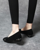 Flat -bottomed shoes Female spring round head light mouth hollow single shoes black sheepskin low heels four seasons shoes