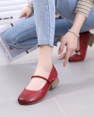 Round -headed shoes Women's shoes spring and summer with flat bottom shoes leather bean bean shoes soft soles soft face light mouth baby shoes