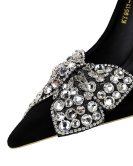 Banquet high -heeled shoe fine heel super high -heeled light mouth pointed pointed rhinestone bowls single shoes female