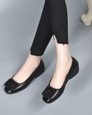 Flat Single Shoes Spring and Summer Round -head Light -bottomed Flat Shoes Comfortable Formula Working toe -toe layer Cowhide Women's Shoes