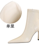 Retro Feng Banquet short boots ultra -high heels with pointed winter seasons side zipper short boots children boots