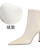 Retro Feng Banquet short boots ultra -high heels with pointed winter seasons side zipper short boots children boots