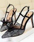 High -heeled shoes fashion sexy feast shows thin women's shoes fine heel high heels, high heels lace hollow sandals