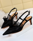 High -heeled shoes fashion sexy feast shows thin women's shoes fine heel high heels, high heels lace hollow sandals