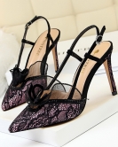 High -heeled shoes fashion sexy feast shows thin women's shoes fine heel high heels, high heels lace hollow sandals