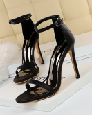 Wind summer fashion, simple fine heels with high heels with high heels sexy nightclub sandals women's shoes