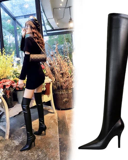 Formally fashion sexy nightclub shows thin heels, pointed and skinny, skinny legs over -the -knee boots, women's boots