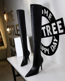 Formally fashion sexy nightclub shows thin heels, pointed and skinny, skinny legs over -the -knee boots, women's boots