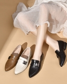 Sipper shoes Female spring seasons Founded light -mouth small single shoes, two high -level small leather shoes female four seasons shoes