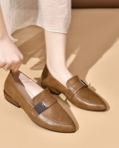 Sipper shoes Female spring seasons Founded light -mouth small single shoes, two high -level small leather shoes female four seasons shoes