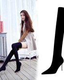 Wind girl boots, fine heel high -heeled nightclubs thin pointed and pointed foot repair, knee boots, stretch socks, boots