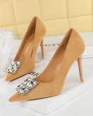 Banquet Women's Shoes High Heel Symatic Velvet, Everbone Sipper Tie Diamond Caps Ultra -High Heel Single Female Woman