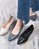 Shoes Spring and Summer Comfortable Western Gel Cowhide Temperature Low Pointed Flat Single Single Shoes Working Shoes